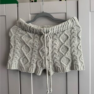 POL Gray Cable Knit Women Shorts